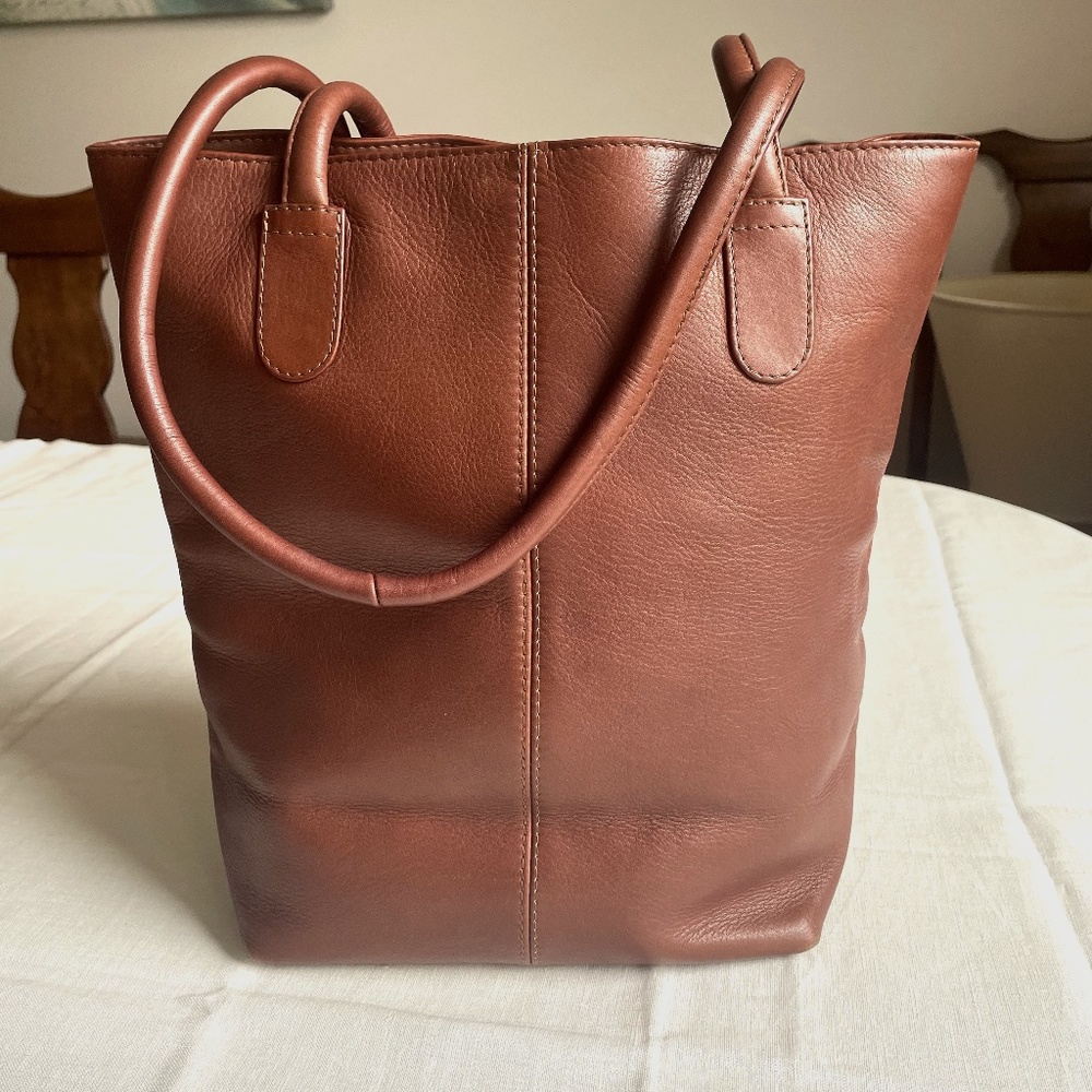 HOBO International Brown Leather Bucket Bag
